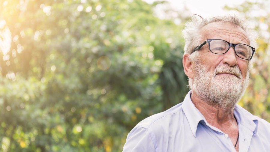 A man looking into the distance