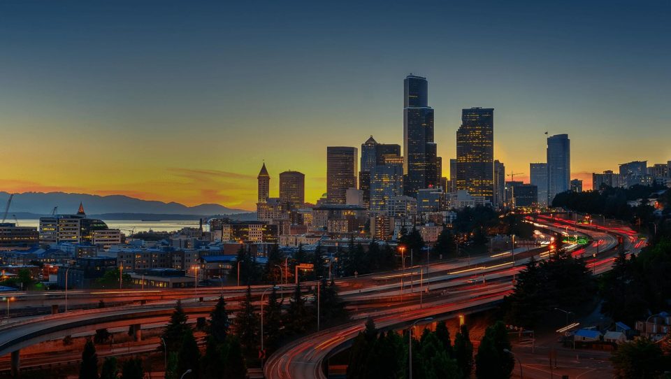 Busy American freeway