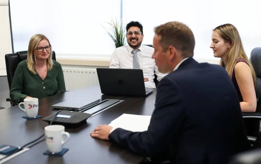 A meeting around a table