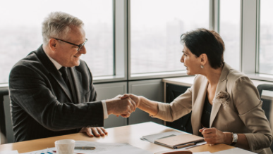 Two people shaking hands