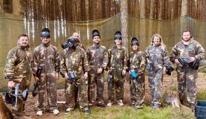 The winning paintball team from the event.