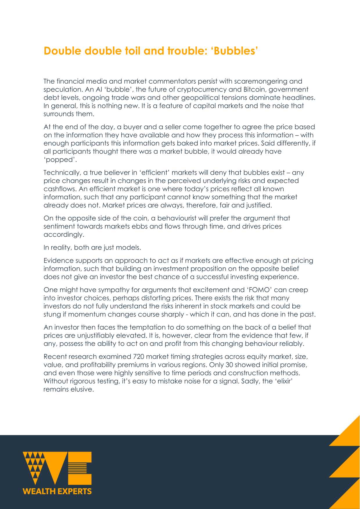 Double double toil and trouble: 'Bubbles'