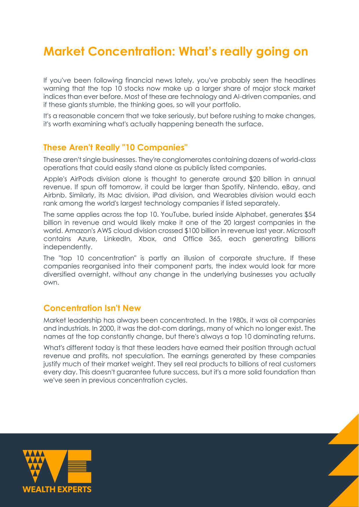 Market Concentration: What's really going on