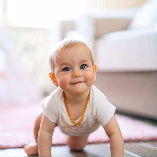 Young baby crawling